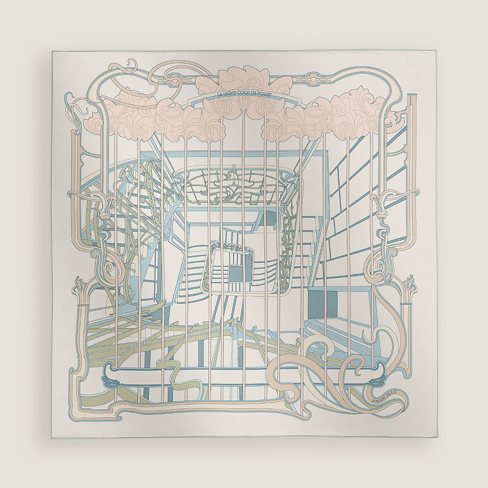 HERMES スカーフ La Ligne Coup de Fouet scarf 90 直営店包装 org.jpg